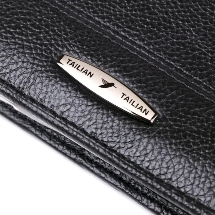 Кошелек горизонтальный мужской кожаный TAILIAN 19003 Черный