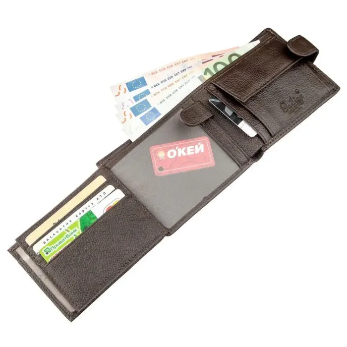 Кошелек горизонтальный мужской кожаный TAILIAN 19005 Коричневый