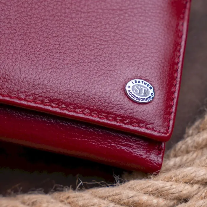 Гаманець горизонтальний з монетником жіночий ST Leather 19363 Бордовий
