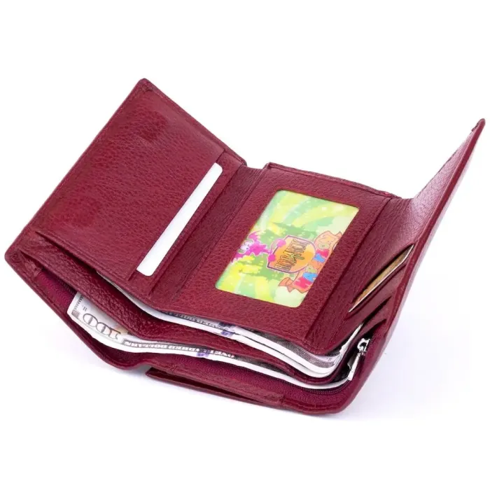 Гаманець горизонтальний з монетником жіночий ST Leather 19363 Бордовий