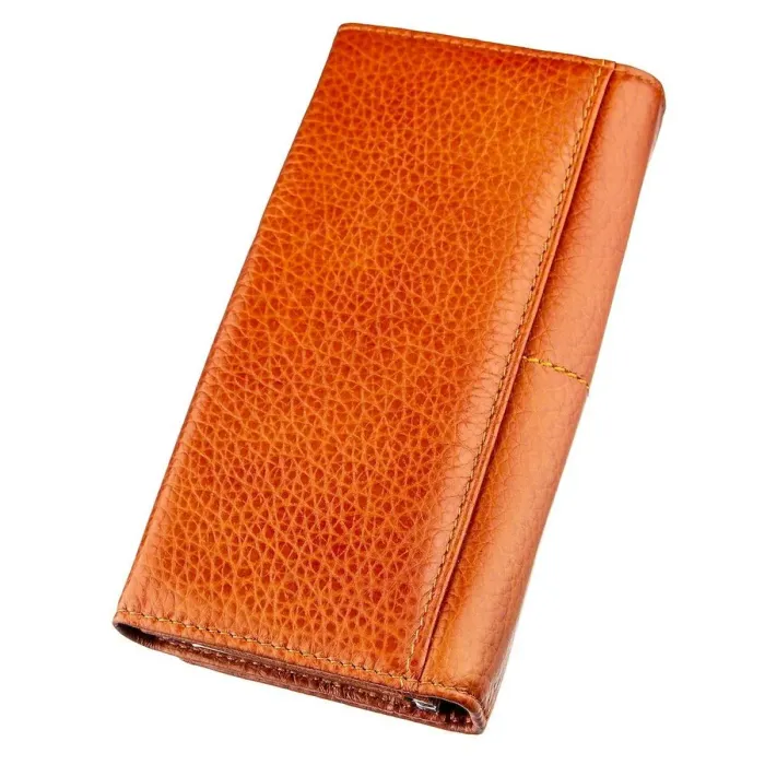 Гаманець горизонтальний зі стразом жіночий шкіряний BALIYA 18976 Помаранчевий