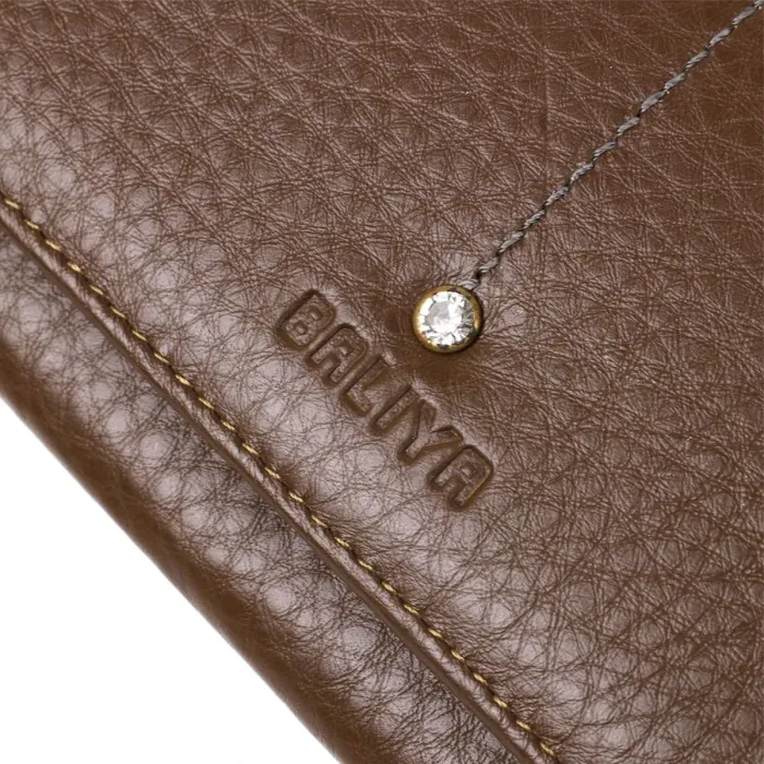 Гаманець горизонтальний зі стразом жіночий шкіряний BALIYA 18977 Коричневий