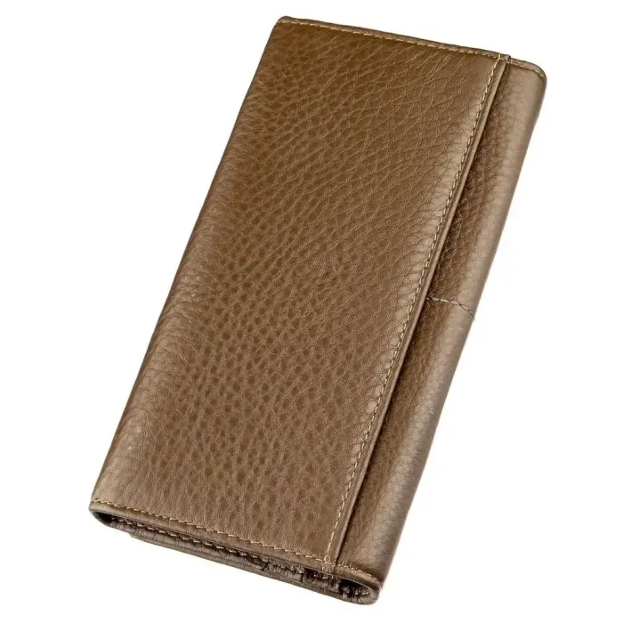 Гаманець горизонтальний зі стразом жіночий шкіряний BALIYA 18977 Коричневий