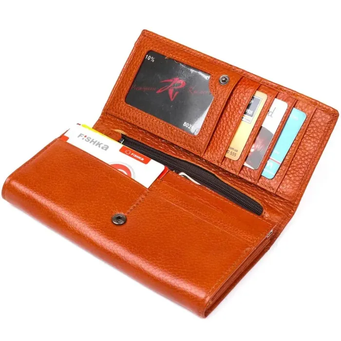 Гаманець горизонтальний жіночий шкіряний BALIYA 18971 Помаранчевий