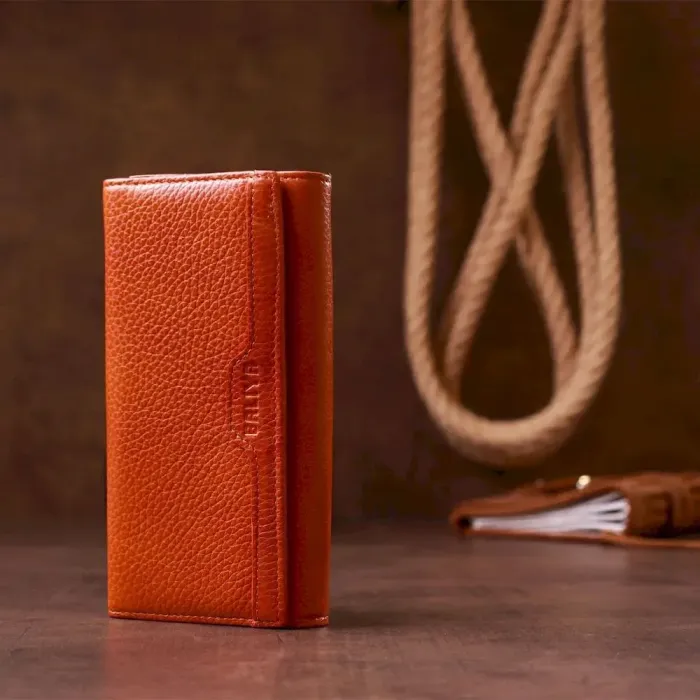 Гаманець горизонтальний жіночий шкіряний BALIYA 18971 Помаранчевий