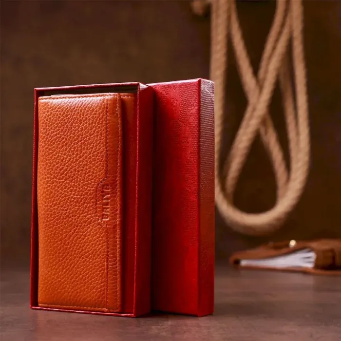 Гаманець горизонтальний жіночий шкіряний BALIYA 18971 Помаранчевий