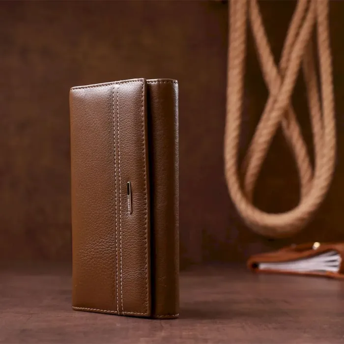 Гаманець горизонтальний шкіряний жіночий BALIYA 18979 Коричневий