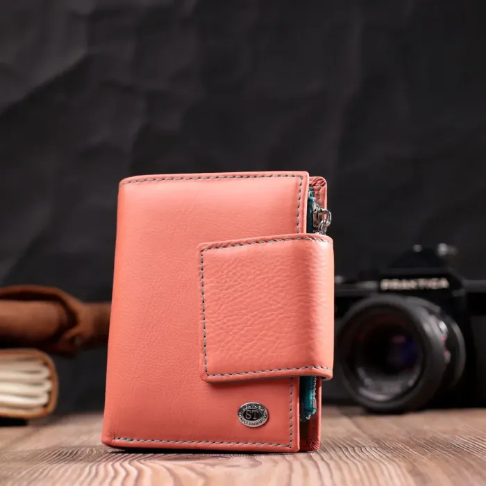 Кошелек из натуральной кожи для женщин с интересной монетницей ST Leather 19447 Оранжевый