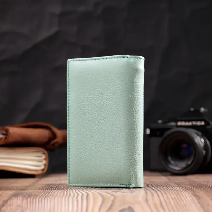 Гаманець з натуральної шкіри в три додавання для жінок ST Leather 19443 Різнокольоровий