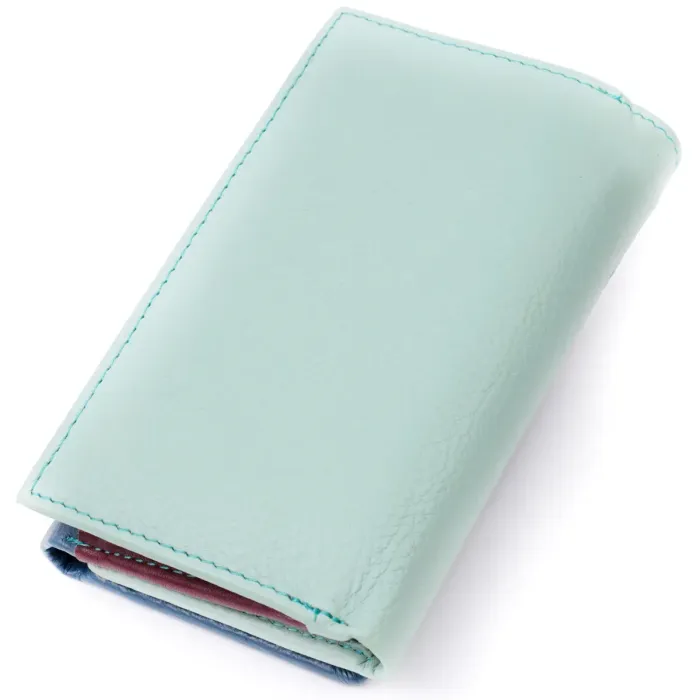 Гаманець з натуральної шкіри в три додавання для жінок ST Leather 19443 Різнокольоровий