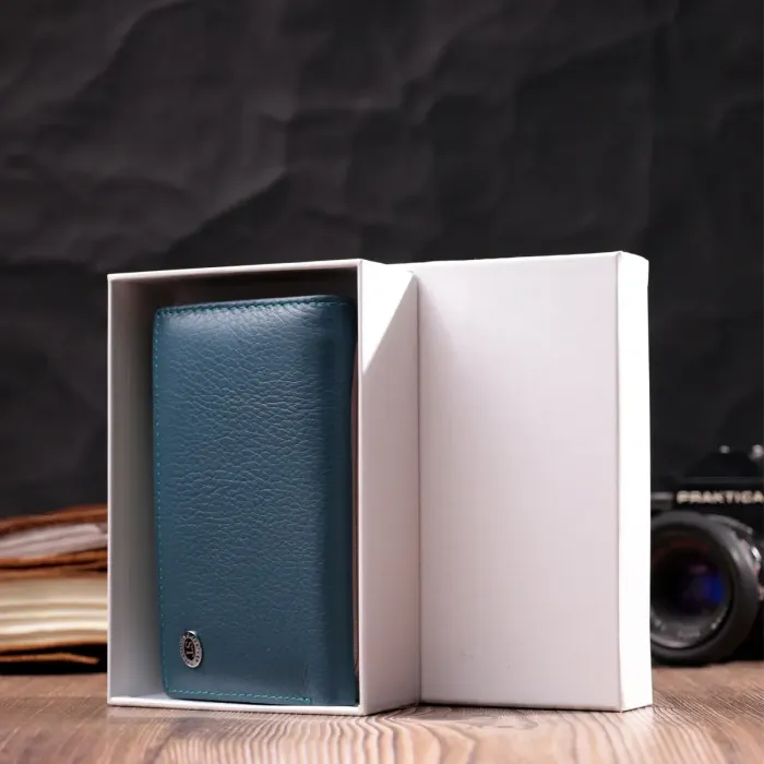 Гаманець з натуральної шкіри в три додавання для жінок ST Leather 19443 Різнокольоровий