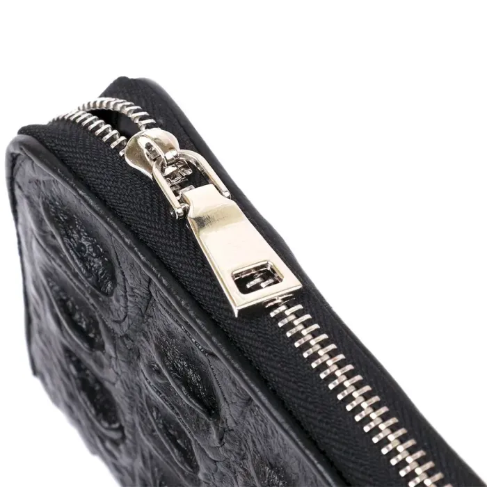 Гаманець-клатч CROCODILE LEATHER 18012 із натуральної шкіри крокодила Чорний