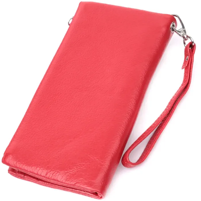 Кошелек-клатч для женщин с двумя молниями из натуральной кожи ST Leather 22526 Красный