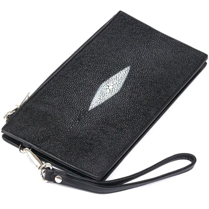 Гаманець клатч STINGRAY LEATHER 18105 із натуральної шкіри морського ската Чорний