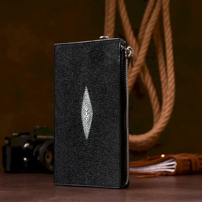 Гаманець клатч STINGRAY LEATHER 18105 із натуральної шкіри морського ската Чорний