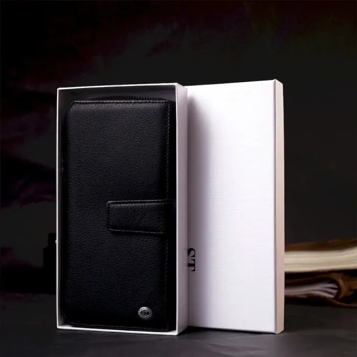 Гаманець-клатч унісекс із натуральної шкіри ST Leather 19432 Чорний