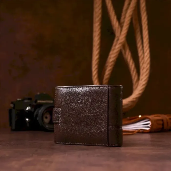 Гаманець компактний чоловічий шкіряний флотар TAILIAN 19010 Коричневий