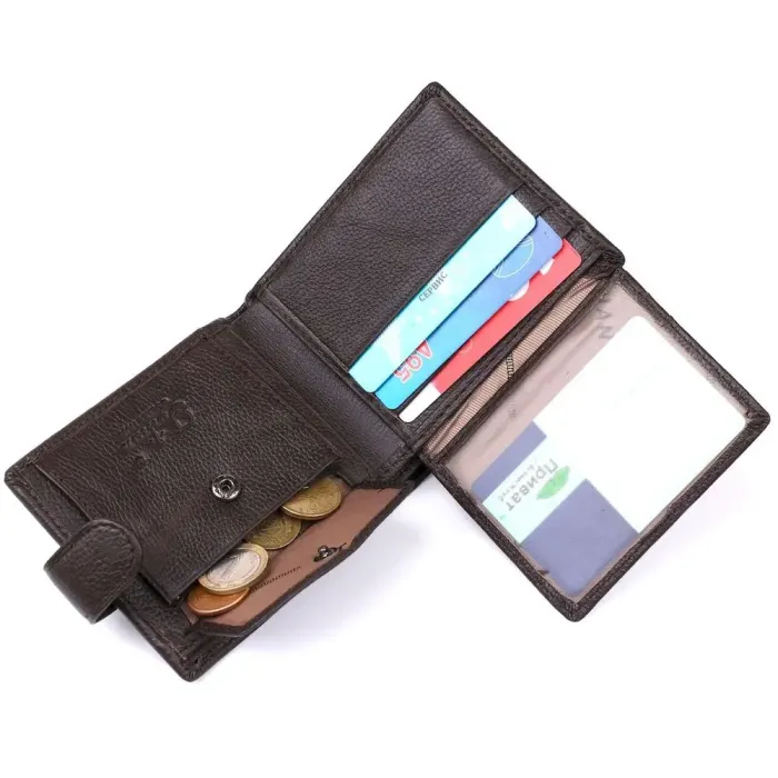 Гаманець компактний чоловічий шкіряний флотар TAILIAN 19010 Коричневий