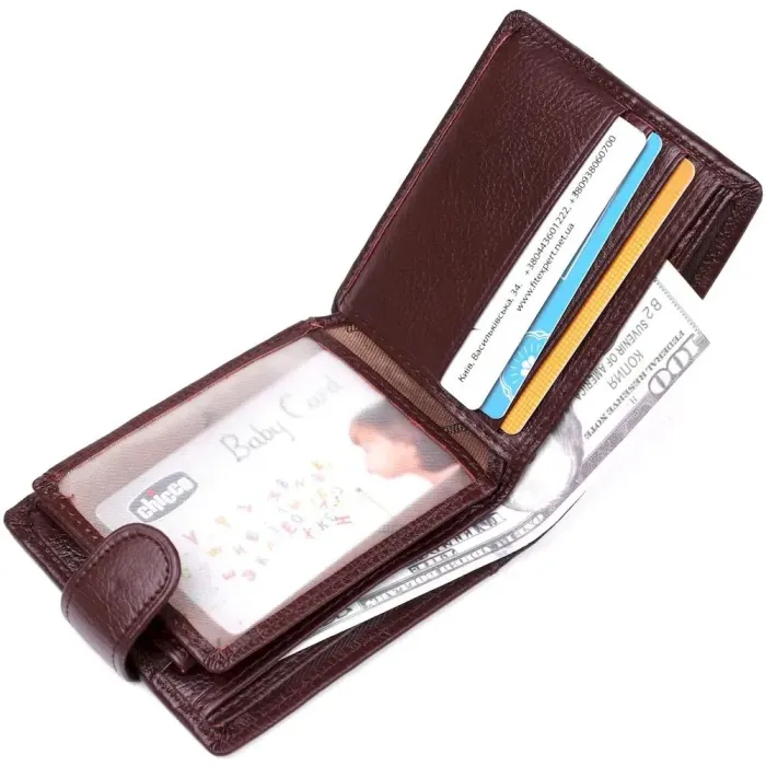 Гаманець чоловічий шкіряний флотар TAILIAN 18981 Коричневий