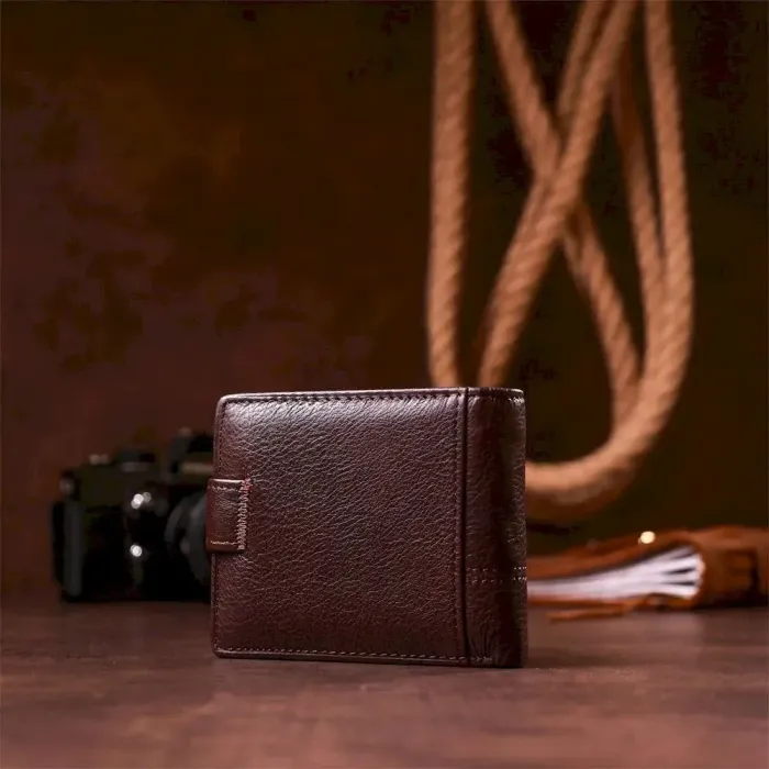 Гаманець чоловічий шкіряний флотар TAILIAN 18982 Темно-коричневий