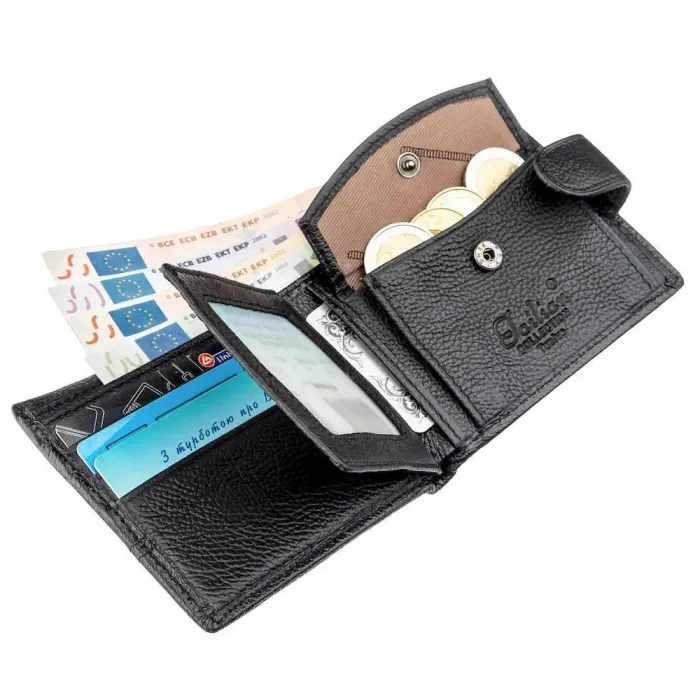 Гаманець чоловічий шкіряний флотар TAILIAN 18983 Чорний