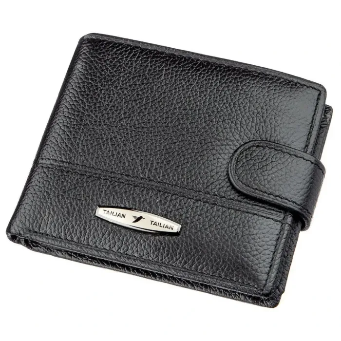Гаманець чоловічий шкіряний флотар TAILIAN 18983 Чорний