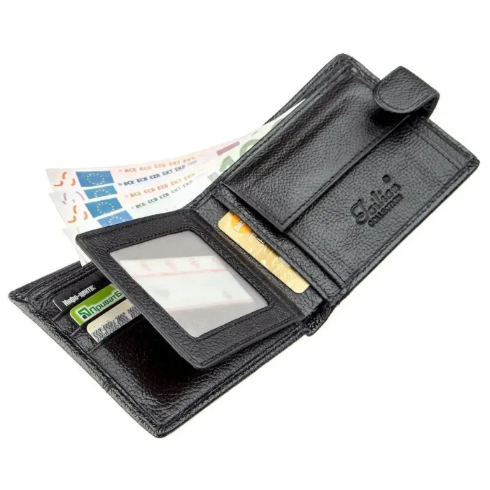 Гаманець чоловічий шкіряний флотар TAILIAN 18984 Чорний
