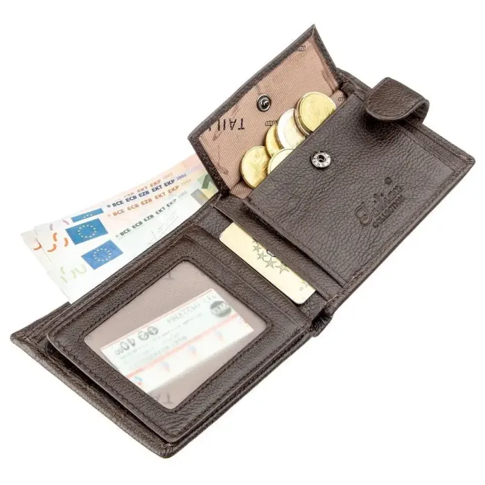 Гаманець чоловічий шкіряний флотар TAILIAN 18986 Коричневий