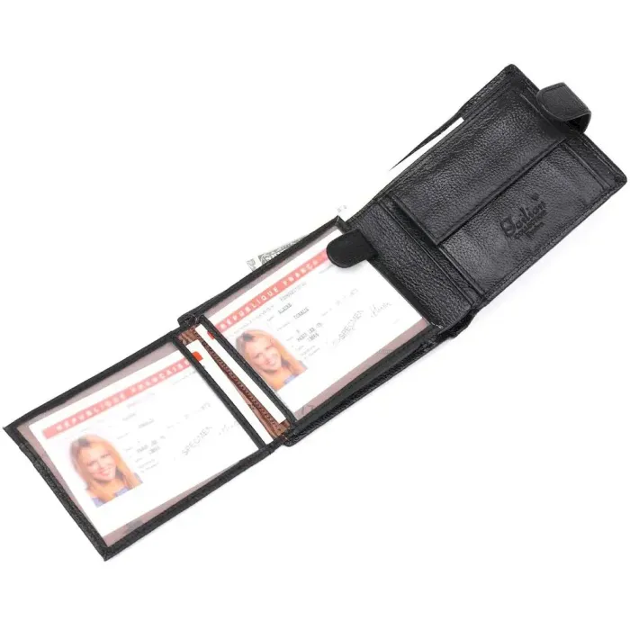 Гаманець чоловічий шкіряний флотар TAILIAN 18994 Чорний