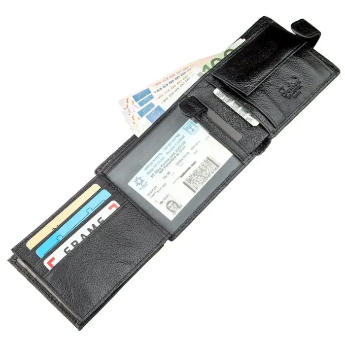 Гаманець чоловічий шкіряний флотар TAILIAN 18994 Чорний