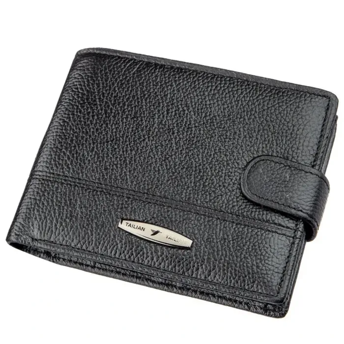 Гаманець чоловічий шкіряний флотар TAILIAN 18994 Чорний