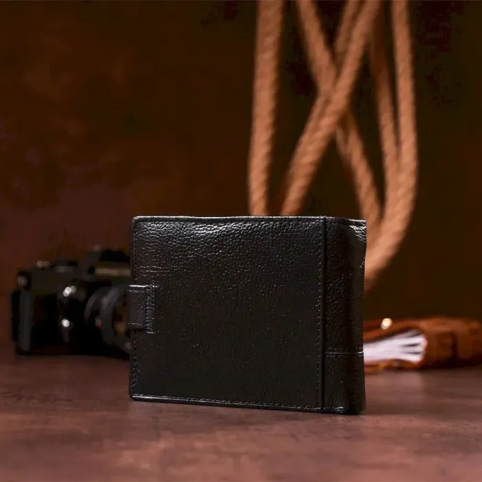 Гаманець чоловічий шкіряний флотар TAILIAN 18994 Чорний
