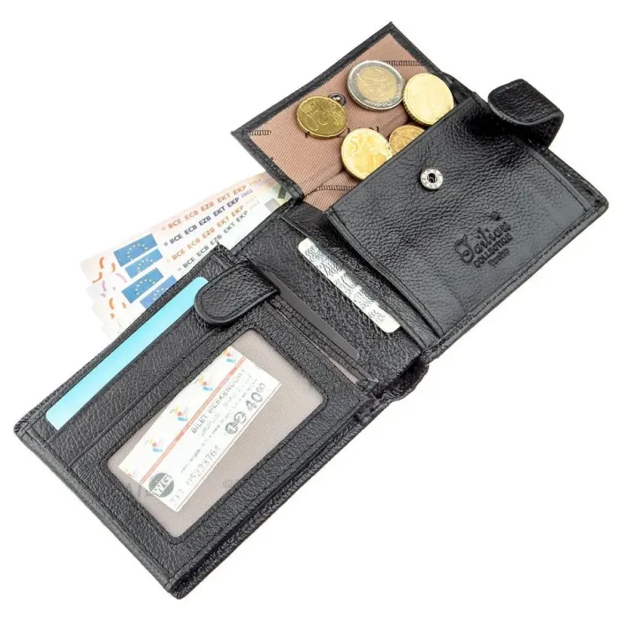 Гаманець чоловічий шкіряний флотар TAILIAN 18994 Чорний