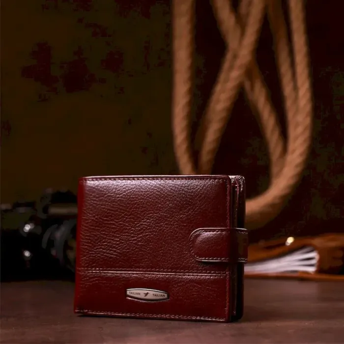 Гаманець чоловічий шкіряний флотар TAILIAN 18995 Коричневий