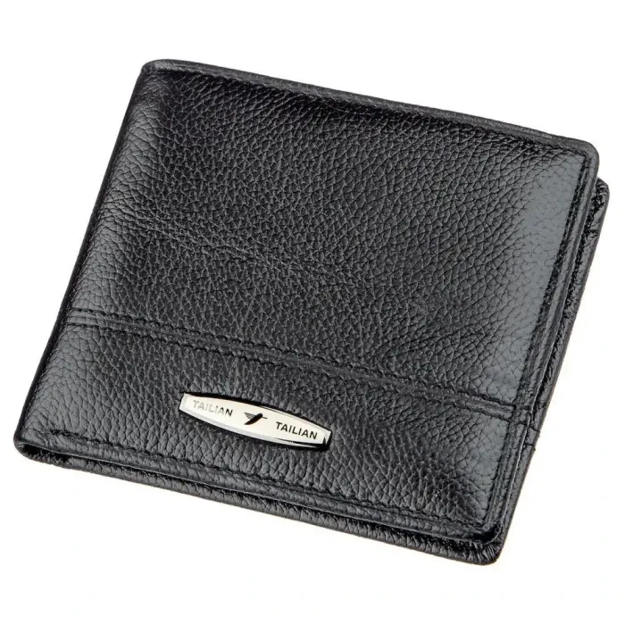 Кошелек мужской флотар кожаный TAILIAN 18997 Черный