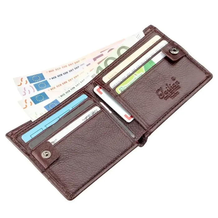 Кошелек мужской флотар кожаный TAILIAN 18998 Коричневый