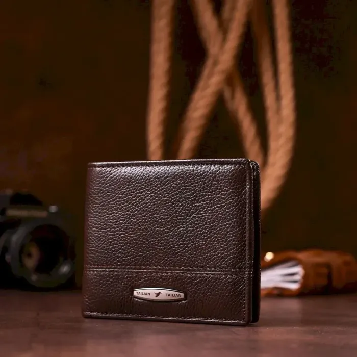 Кошелек мужской флотар кожаный TAILIAN 18999 Темно-коричневый