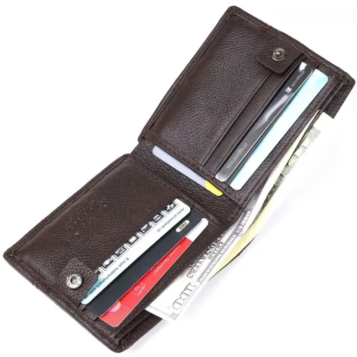 Кошелек мужской флотар кожаный TAILIAN 18999 Темно-коричневый