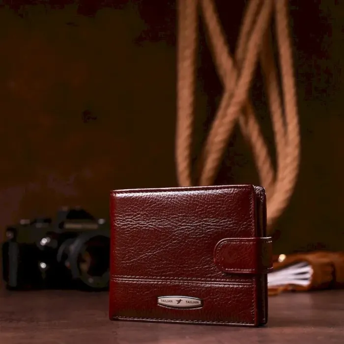 Кошелек мужской флотар кожаный TAILIAN 19004 Темно-коричневый