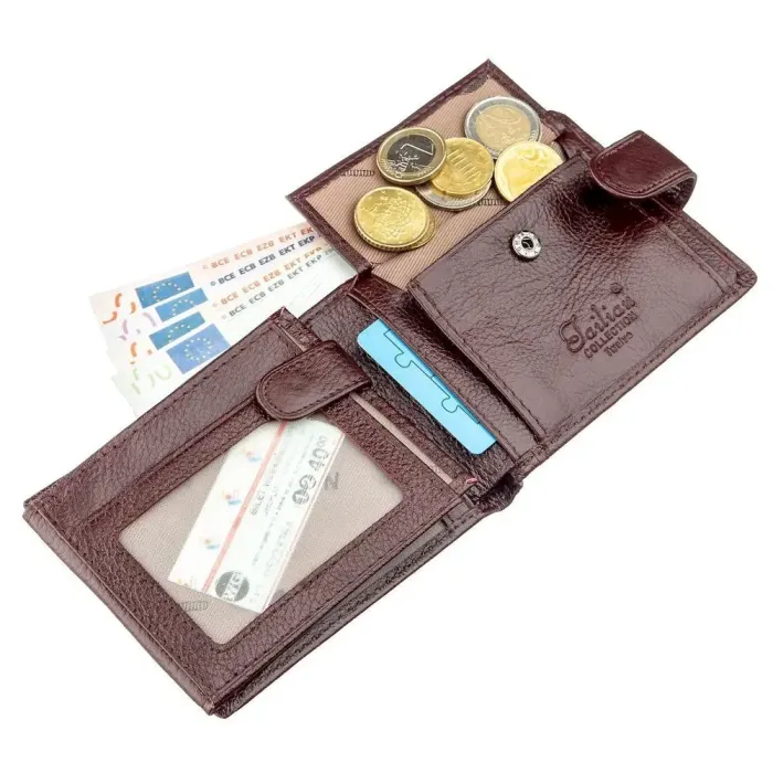 Кошелек мужской флотар кожаный TAILIAN 19004 Темно-коричневый