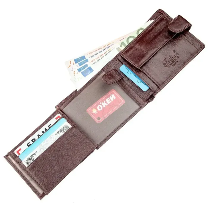 Кошелек мужской флотар кожаный TAILIAN 19004 Темно-коричневый