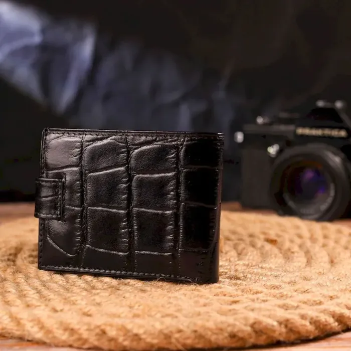 Гаманець чоловічий із натуральної фактурної шкіри CANPELLINI 21511 Чорний