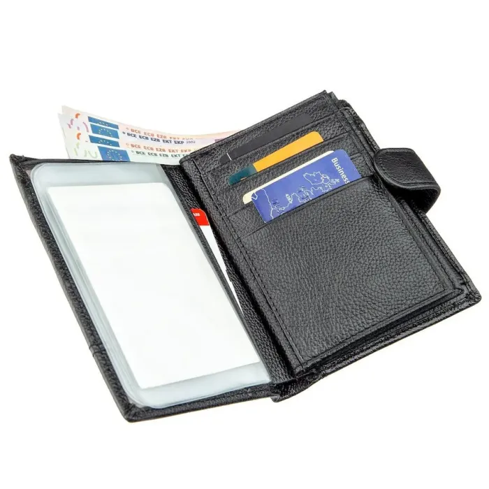 Гаманець чоловічий шкіряний із вбудованою кредитницею TAILIAN 18987 Чорний
