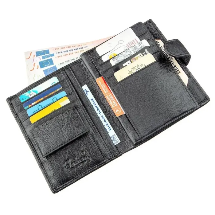 Гаманець чоловічий шкіряний із вбудованою обкладинкою для паспорта TAILIAN 18991 Чорний