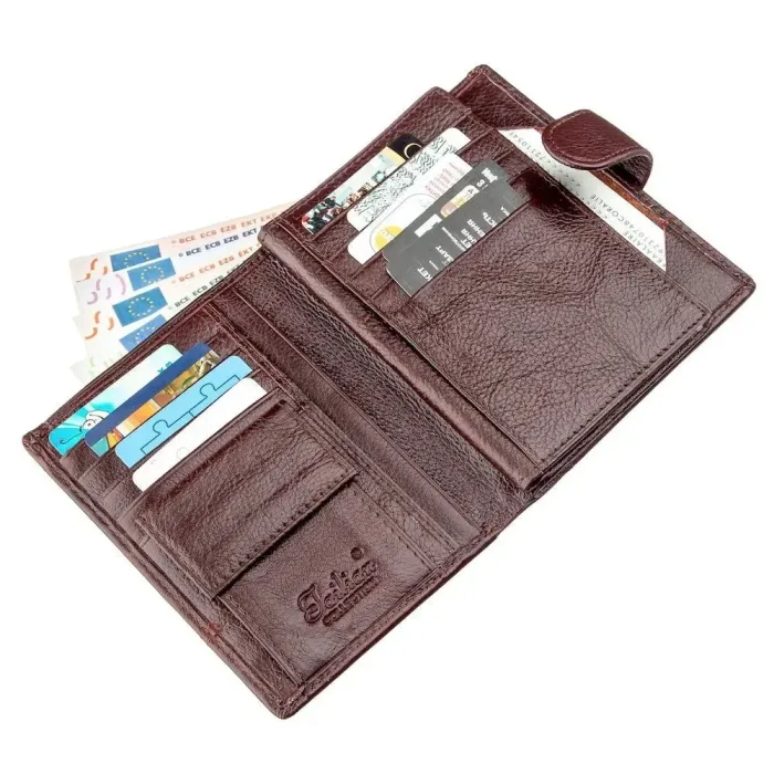 Гаманець чоловічий шкіряний із вбудованою обкладинкою для паспорта TAILIAN 18992 Коричневий