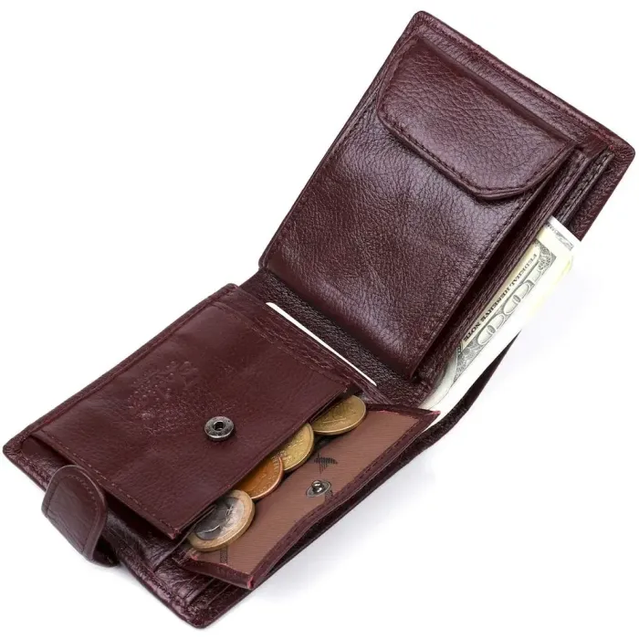 Гаманець чоловічий із вбудованою візитницею шкіряний TAILIAN 19007 Коричневий