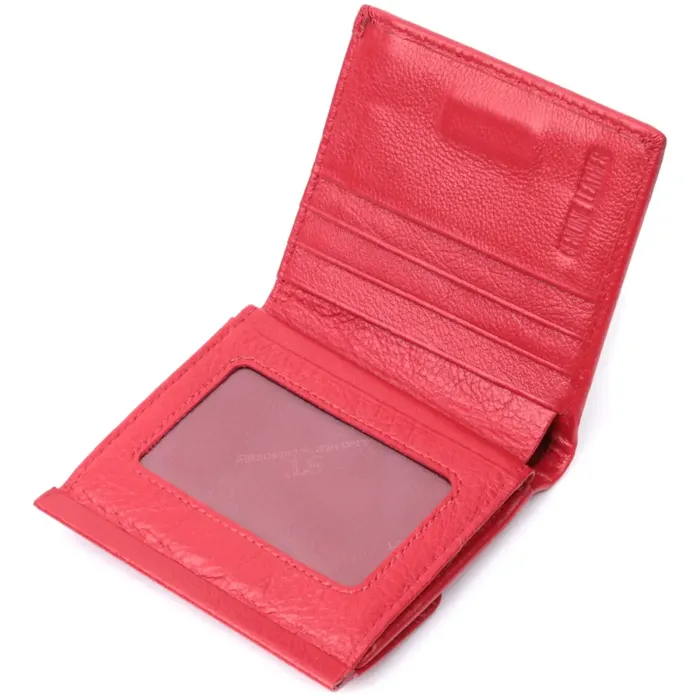 Кошелек среднего размера для женщин из монетницей снаружи из натуральной кожи ST Leather 22720 Красный