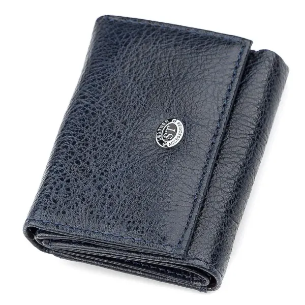 Гаманець ST Leather 18322 (ST440) невеликий Шкіряний Синій