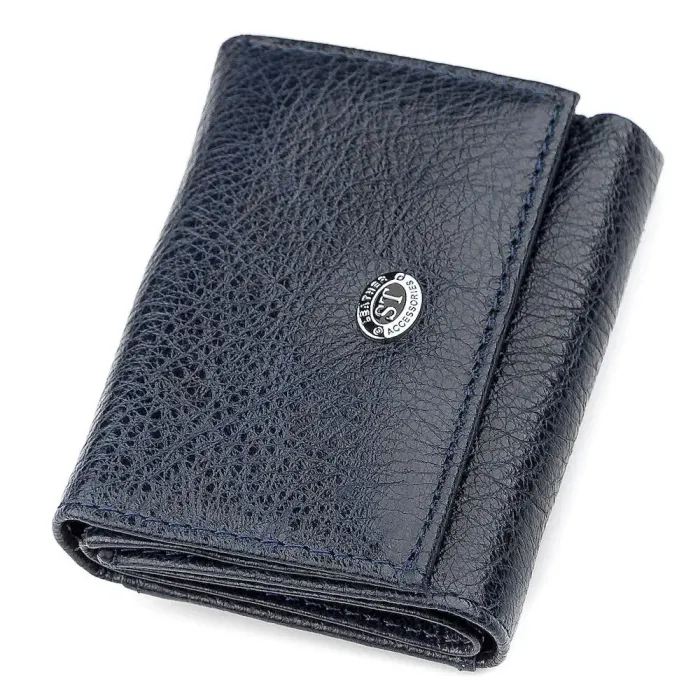 Гаманець ST Leather 18322 (ST440) невеликий Шкіряний Синій