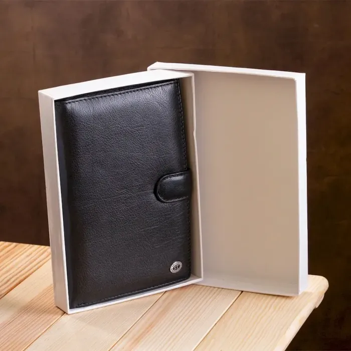 Гаманець-візитниця для чоловіків ST Leather 18831 Чорний